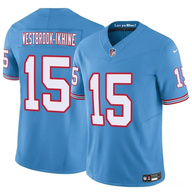 Men's Blue Tennessee Titans #15 Nick Westbrook-Ikhine 2024 F.U.S.E. Throwback Vapor Limited Stitched Football Jersey